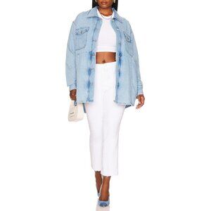 NEW Good American Good Straight Raw Hem Jeans in White037 Sz. 22